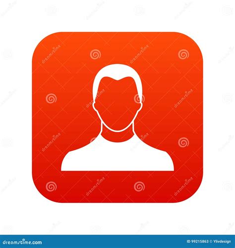 User Icon Digital Red Stock Vector Illustration Of Member 99215863