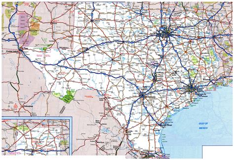 Large Detailed Roads And Highways Map Of Texas State With All Cities And National Parks Texas