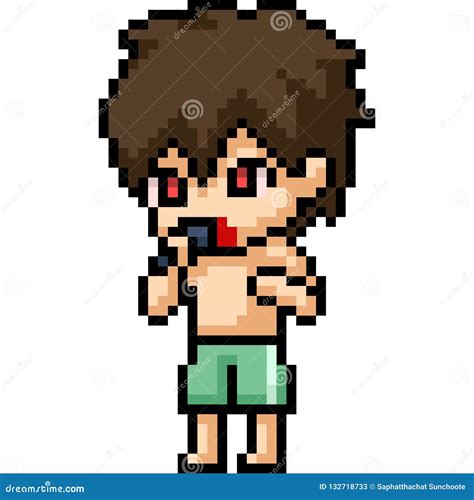 Anime Boy Pixel Art Grid