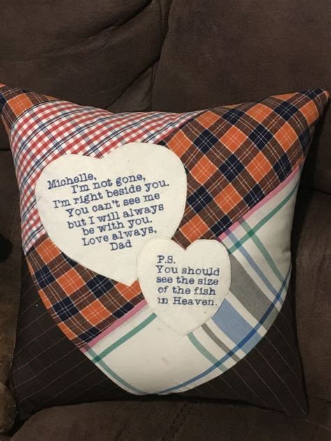 personal memory pillow made from dad s or grandpa s shirt etsy