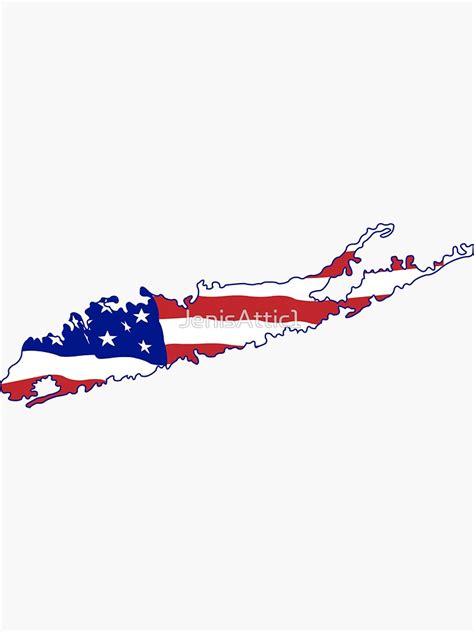 Long Island And Flag Sticker By Jenisattic1 Redbubble
