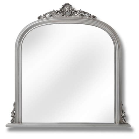 Antique French Style Silver Overmantel Mirror Homesdirect365