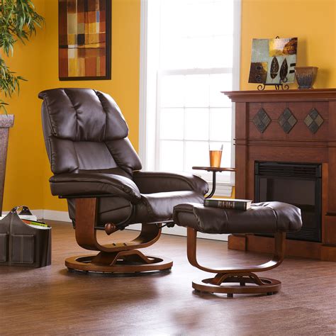 Lane Furniture Recliner Angelo Leather Chair And Ottoman In Brown Leather