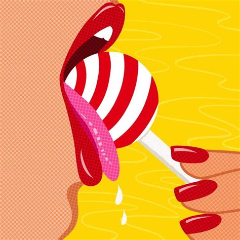 Lollipop Art Print By Nicole Wilson X Small Lips Art Print Pop Art Lips Illustrations