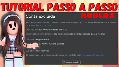 Como Recuperar Conta Encerrada Pelo Roblox Tutorial Passo A Passo