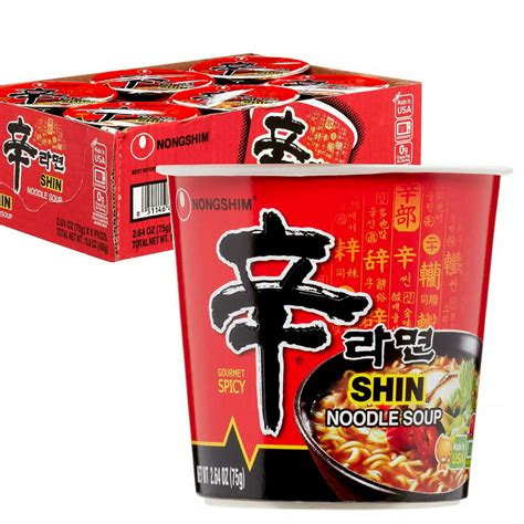 Nongshim Shin Spicy Ramen Instant Gourmet Cup Noodle 264 Ounce Pack