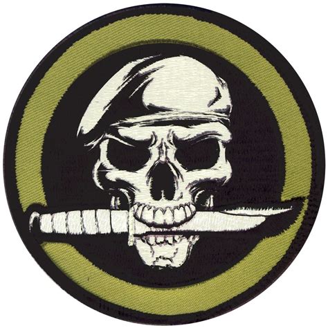 Military Skull Knife Morale Patch Camouflage Ca