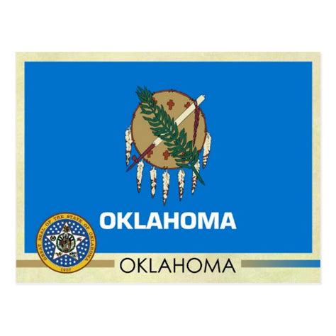 Oklahoma State Flag And Seal Postcard Zazzle