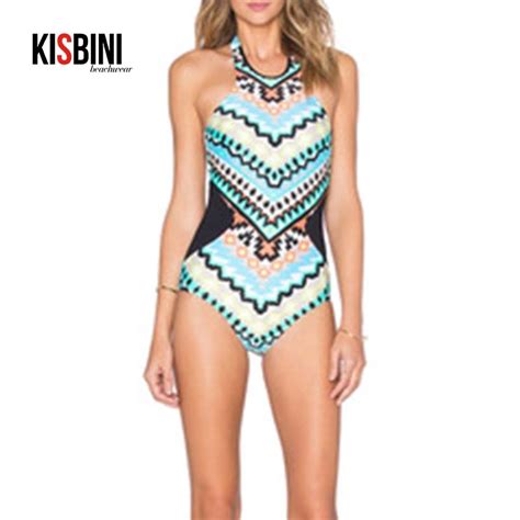 Kisbini Brand Print Swimsuit Swimwear Women New Beach Wear Swimwear One