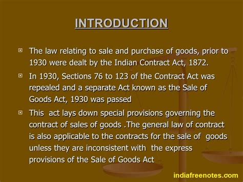 Sales Of Goods Act 1930 Scope Of Act Indiafreenotes