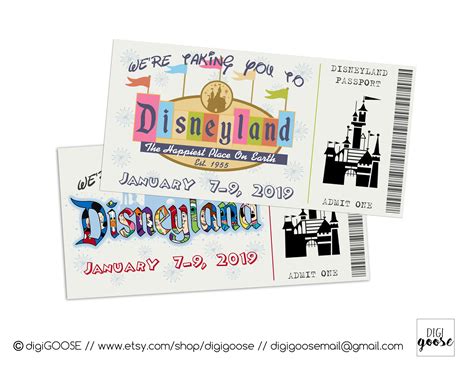 Free Printable Disney Ticket Template Jaknet