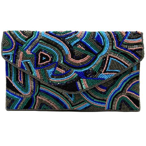 Green Abstract Beaded Clutch Fashion And Accessories Vanda Shop