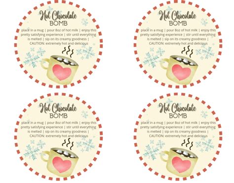 Free Printable Printable Hot Chocolate Labels