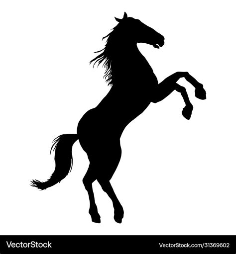 Silhouette Rearing Horse Royalty Free Vector Image