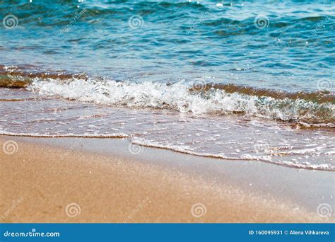 Sandy Beach And Blue Sea Wave Beautiful Natural Background Stock Image