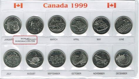 1999 Canadian Brilliant Uncirculated Uncertified Commemorative Twelve Quarters