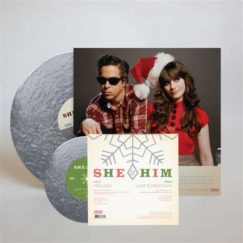 She And Him A Very She And Him Christmas 10th Anniversary Deluxe Lp And 45rpm 7 Vinyl Silver Vinyl