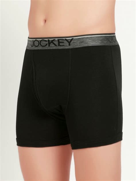 Buy Black Boxer Briefs With Front Fly And Exposed Waistband For Men 8009
