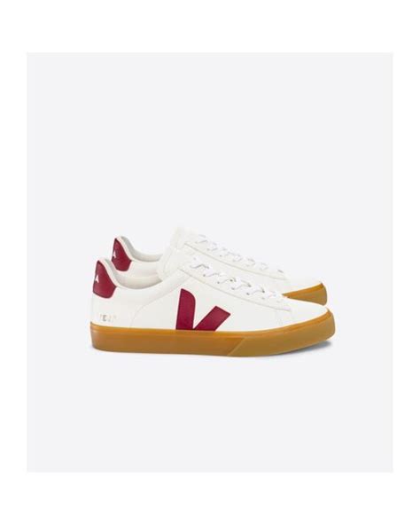 Veja Campo Chromefree Leather White Marsala Natural In Pink Lyst