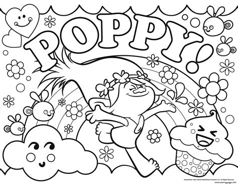 Free printable trolls coloring pages. Trolls Poppy Coloring Pages Printable