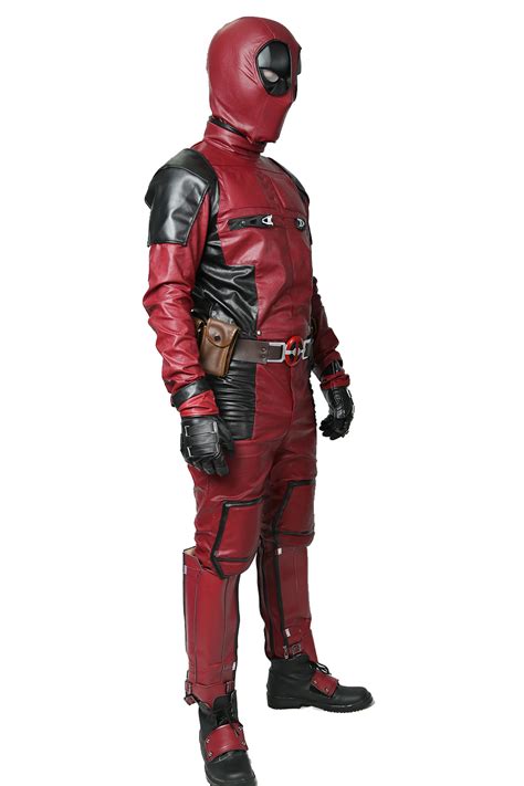 Deadpool Cosplay Movie Costume Pu Outfit With Belt Fancy Dress