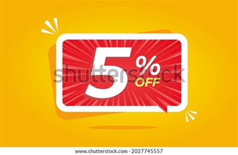 5 Percent Off Red Banner Floating Stock Vector Royalty Free