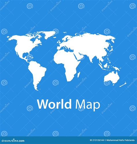 Illustration Vector Graphic Of World Map On Blue Background Stock