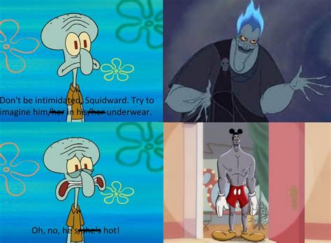 Squidward Intimidated By Hades Oh No Hes Hot Know Your Meme
