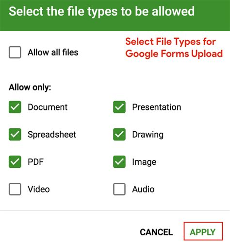 When i select this option when creating a form i receive an error dialogue saying that it failed to create the file upload question and to try again later. G Suite Google Forms Now Allowing users to Upload File ...