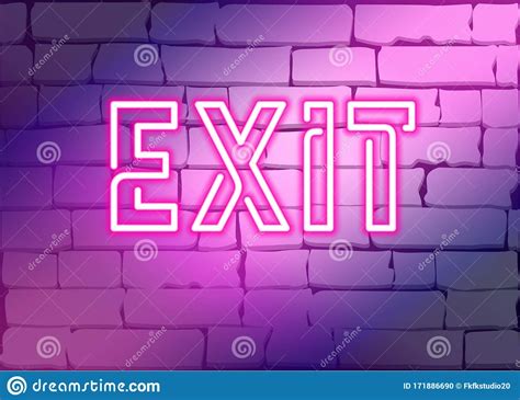 3d Render Exit Neon Sign Isolated On Black Background Stock Vector Illustration Of Door