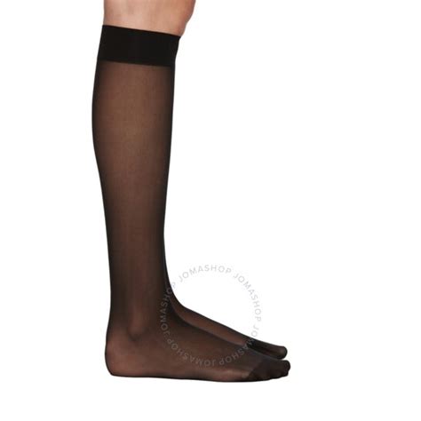wolford ladies nude 8 sheer knee high stockings in black size medium 30203 7005 apparel