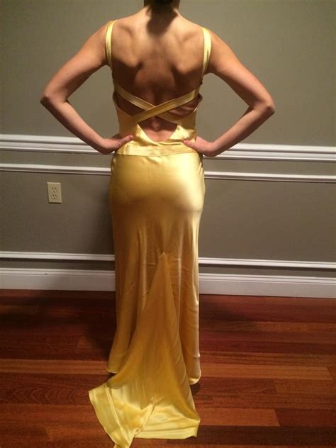 Silk satin skims the body in this low back gown. Yellow How To Lose A Guy In 10 Days Long Formal Dress Size ...