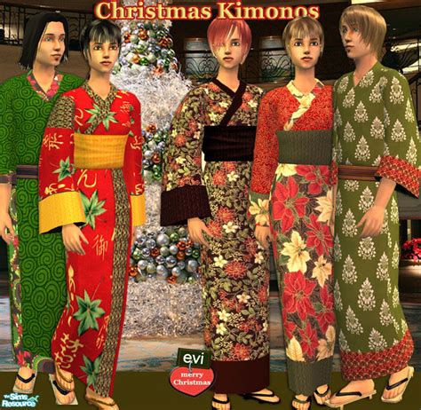 The Sims Resource Evi Christmas Kimonos