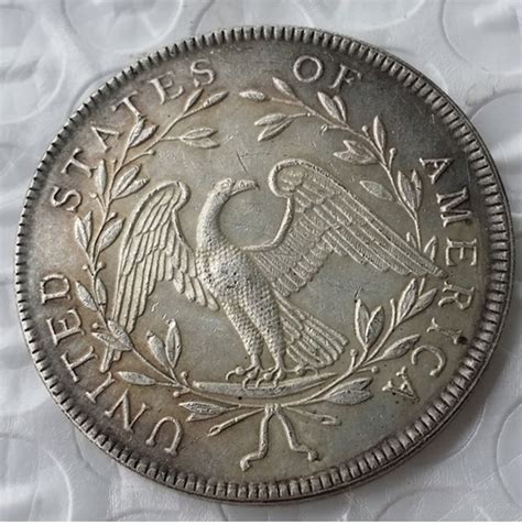 Rare Antique Usa 1794 Flowing Hair Liberty Silver Color Dollar Coin