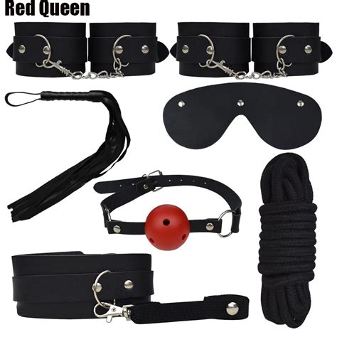 Sex Leather Whip Woman Handcuffs Adult Products Bdsm Bondage Set Rope