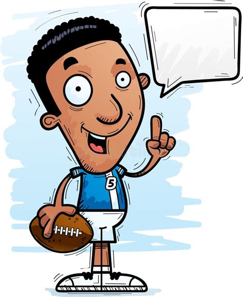 Cartoon Black Football Player Talking Stock Vector Illustration Of