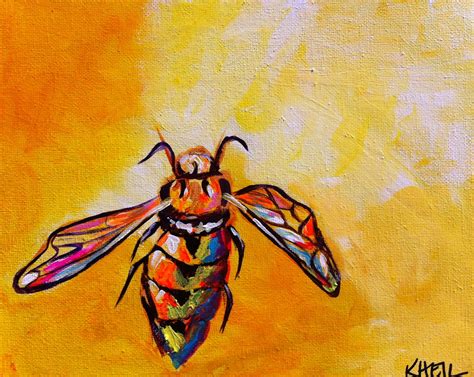 Electric Honey Bee 8 X 10in Sold Kimberly Heil 2014 Sale Artwork