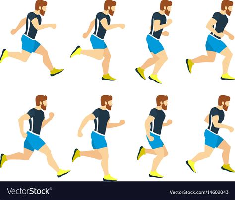 Running Man Young Athlete In Tracksuit Animation Vector Image