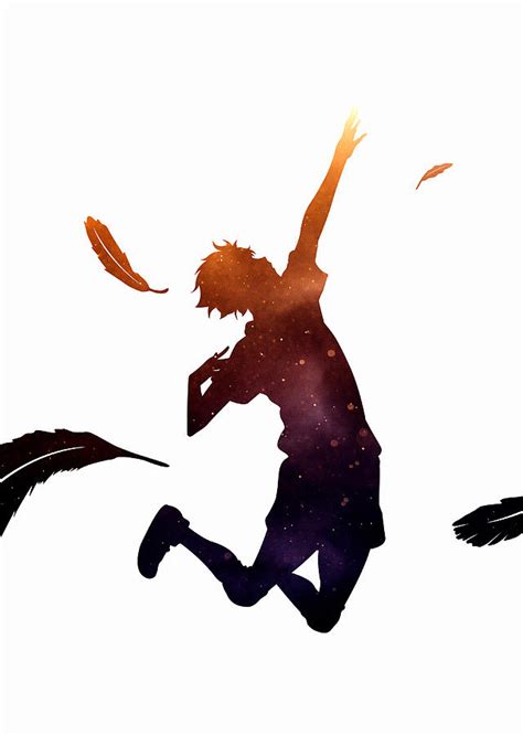 Anime Haikyuu Hinata Shoyo Fly High Silhouette Digital Art By Team Awesome