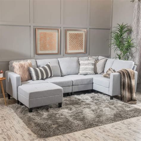 Christopher Knight Home Bridger Light Grey Fabric Sectional Sbw