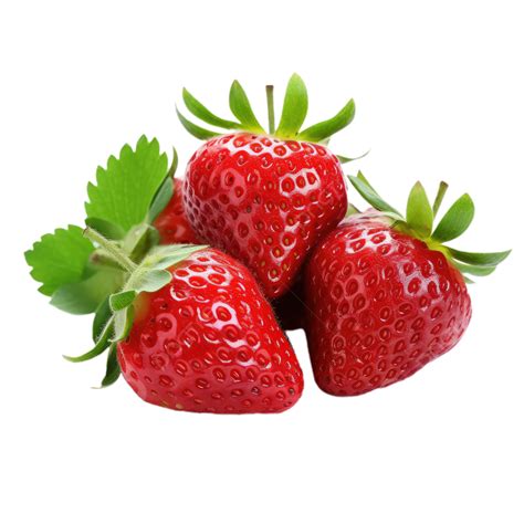 Juicy Strawberries Transparent Background Fresh Fruit Transparent