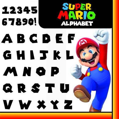 Super Mario Font Alphabet Letters Svg Png  Ttf Etsy
