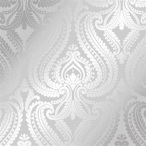 Shimmer Damask Wallpaper Soft Grey Silver Wallpaper From