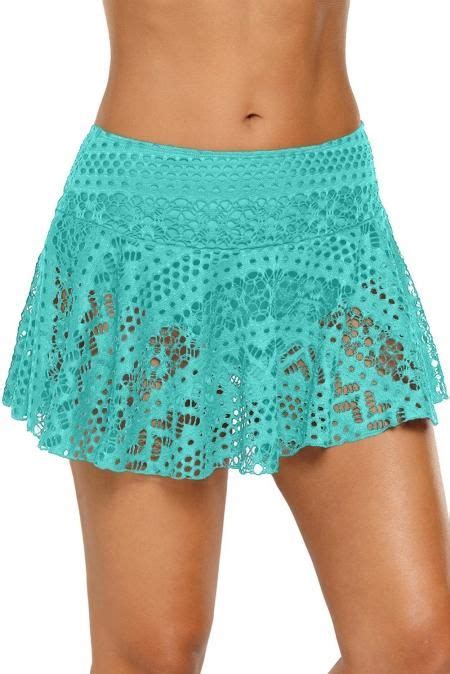 Green Crochet Lace Skirted Bikini Bottom Us 12 14l In 2021
