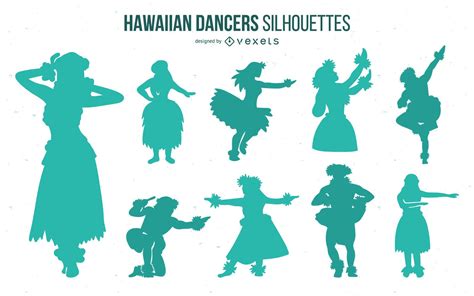 Hawaiian Hula Dancer Silhouette Pack Vector Download
