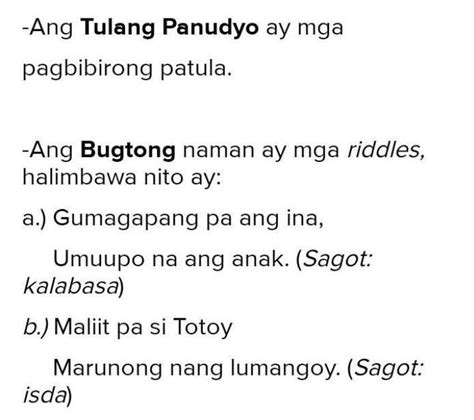Example Ng Tulang Panudyo With Meaning Brainlyph