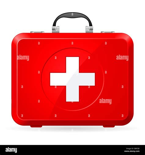Red First Aid Kit Illustration On White Stock Photo Alamy