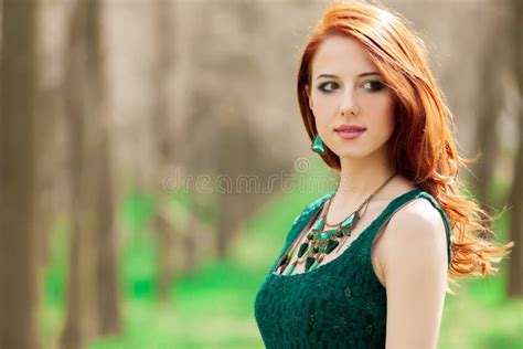 Young Redhead Girl In Dark Style In Sunglasses Stock Image Image Of