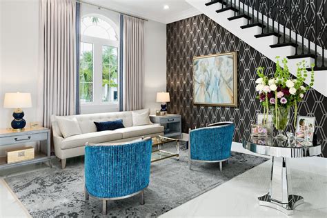 Magnificent Black Silver Wallpaper Living Room