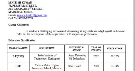 An mba resume example, created with our very own resume builder Fresher Resume Sample For IT Jobs